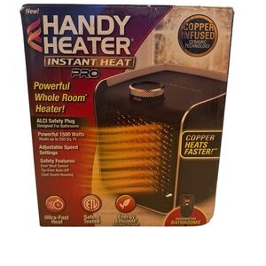 Handy Heater Instant Heat Pro 1500W Portable Space Heater Copper Ceramic NEW